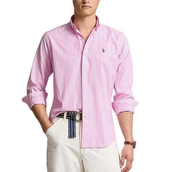 Polo Ralph Lauren Classic Fit Striped Stretch Long Sleeve Woven Shirt 15 32/33 - Picture 1 of 15